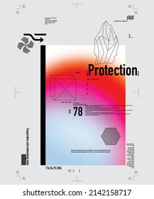 Conjunto de afiches de píxeles degradados con formas geométricas