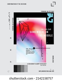 Gradient Pixel poster set with geometric shapes
