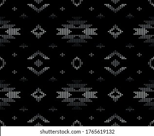Gradient pixelated geometric ethnic print pattern