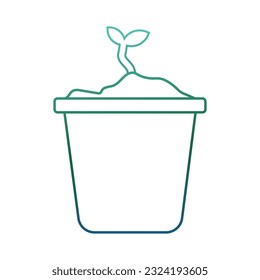 Gradient Plant in pot icon. Plant growing in pot vector icon.