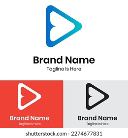 Gradient play button logo design