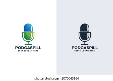 Gradient Podcast Healthy Logo Template