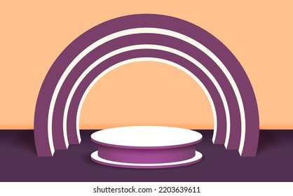 Fondo del podio de degradado. 3d podio brillante para la colocación del producto con fondo circular.