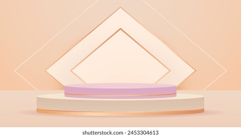 Gradient podium geometric background vector design in eps 10