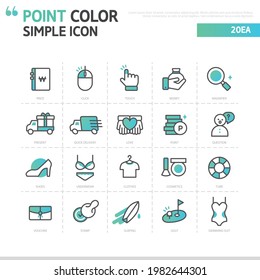 Gradient point color simple Shopping icon