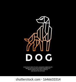 gradient polygon dog logo, modern icon vector design