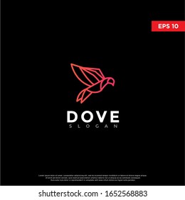 gradient polygon dove logo. modern icon, template design