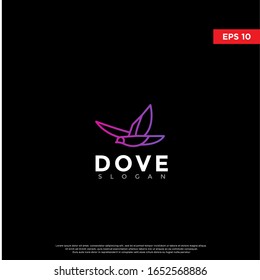 gradient polygon dove logo. modern icon, template design