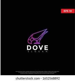 gradient polygon dove logo. modern icon, template design