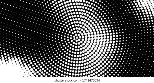 Gradient Pop-art backdrop. Vector surface design Abstract monochrome half-ton White and black texture with dots.