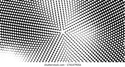 Gradient Pop-art backdrop. Vector surface design Abstract monochrome half-ton White and black texture with dots.