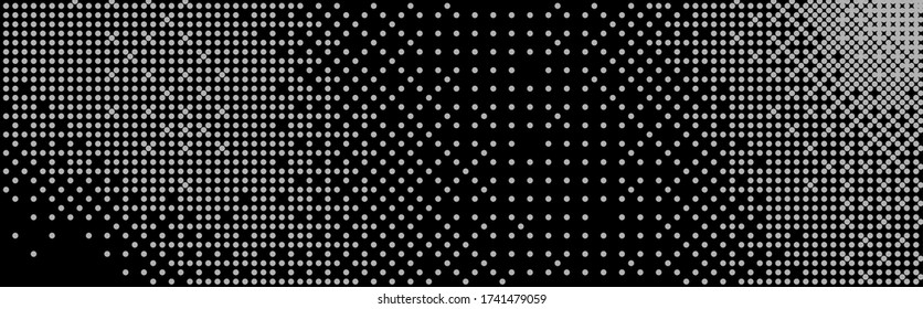 Gradient Pop-art backdrop. Vector surface design Abstract monochrome half-ton White and black texture with dots.
