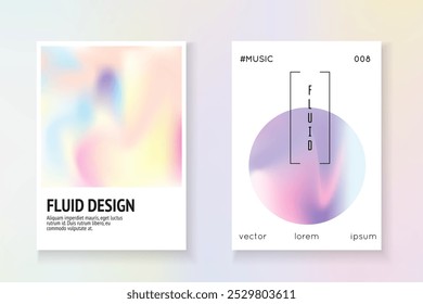 Gradient Poster. Blue Rainbow Flyer. Minimalist Fluid. Chrome Vector. Geometry Shape. Business 90s Backdrop. Pastel Banner. Pink Gradient Poster