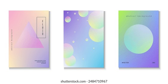 In: Gradient Poster. In: Cyberpunk Trend Illustration. Violet Grain 3D Set. Eleganter Banner. Digitale Elemente. Körniger Abstrakter Hintergrund. Holografische Form. Blaues Verlaufsplakat