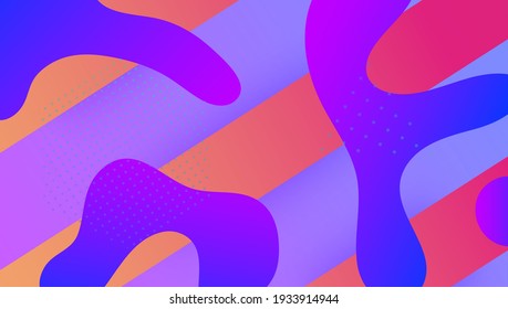 Gradient Poster. Flat Modern Banner. Bright Page. Flow Landing Page. Minimal Texture. Violet Plastic Background. Creative Invitation. Dynamic Flyer. Lilac Gradient Poster