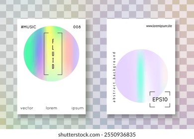 Póster de degradado. Lámina minimalista. Malla de holograma. Telón de fondo del prisma empresarial. Efecto de cromo. Diseño de Antiguas. Etiqueta perlescente azul. Póster de degradado rosa