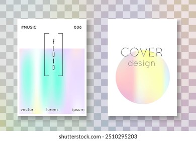 Farbverlauf-Poster. Pink Pearlescent Label. Holografischer Hintergrund. Chrome-Bildschirm. Grafikeffekt. Farbstruktur. Business Metal Broschüre. Blaues Farbverlauf-Poster