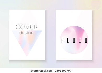Gradient Poster. Purple Pearlescent Paper. Holographic Mesh. Colorful Prism Illustration. Crystal Design. Hologram Fluid. Memphis Screen. Violet Gradient Poster