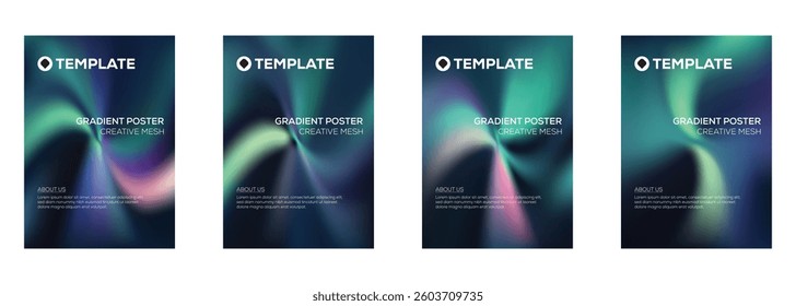Gradient Poster Templates Creative Mesh Design for Modern Branding