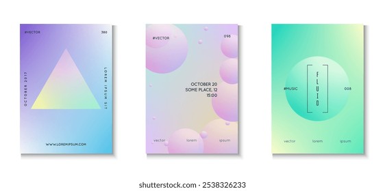 Gradient Poster. Violet Abstract Set. Triangle Shape. Multyplying Space Collection. Elegant Elements. 3d Background. Astronaut Hologram Placard. Blue Gradient Poster