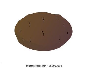 Gradient potato illustration. Simple style. Isolated. Clip art.