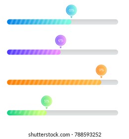 Gradient Preloader. Loading Bar for Web Interfaces. Template. Vector flat button