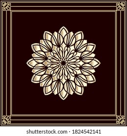 Logo de la prima de degradado. Mandala de lujo. Forma de flor dorada. Marco coreano. Logotipo floral aislado. Concepto de identidad empresarial para bio, eco-empresa, yoga o spa.