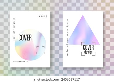 Presentación de degradado. Plantilla de perlas de colores. Concepto Pastel. Vector de moda. Etiqueta Geométrica Violeta. Lámina de color. Patrón minimalista. Presentación de degradado azul