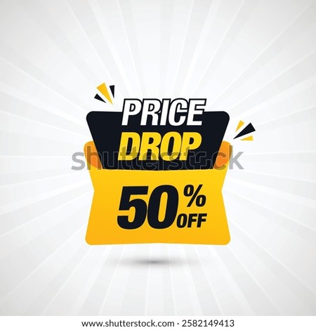 Gradient price drop label 50% off limited offer vector illustration. vector gradient price drop label set tag price discount label badge design sale banner. Modern price drop sale limited offer banner