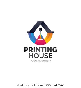 gradient printing house logo template design