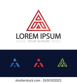 Logotipo de triângulo prismático gradiente em estilo vetorial futurista para identidade da empresa