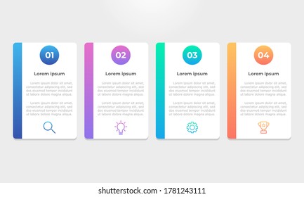 Gradient process infographic. Business concept with 4 steps.