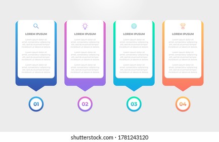 Gradient process infographic. Business concept with 4 steps.