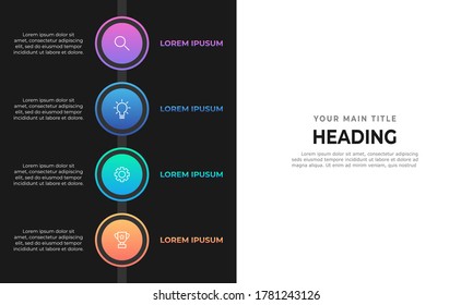 Gradient process infographic. Business concept with 4 steps.