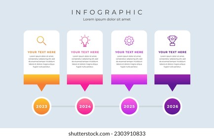 Gradient process infographic. Business concept with 4 steps.