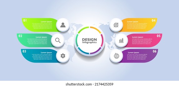 Gradient process infographic template design