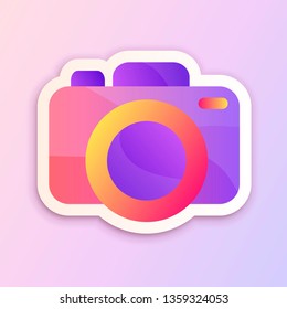 Gradient Prom party camera vector illustration web