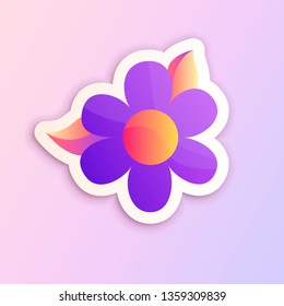 Gradient prom party flower vector illustration for websites, stickers, pins, flyers, posters, banners and invitations.