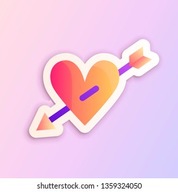 Gradient Prom party heart with arrow vector illustration for web and printing.