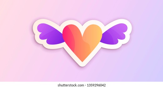 Gradient Prom party heart vector illustration web