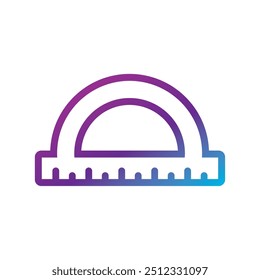 Icono del transportador del gradiente en Ilustración vectorial de los tonos púrpura y azul