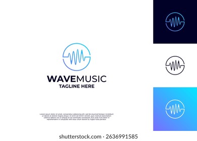 Gradient pulse music logo design