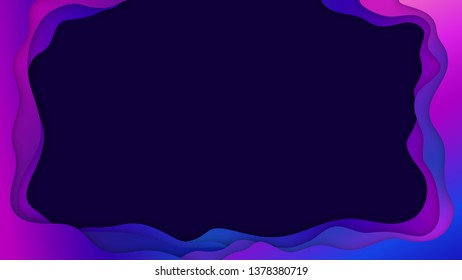 Gradient purple abstract layers background. Paper cut layered nice dark colors vector