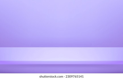 Gradient purple background empty space studio room for display product, website, template, wallpaper studio. purple pastel. Vector illustration.