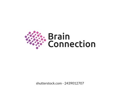 Gradient purple brain smart connection logo