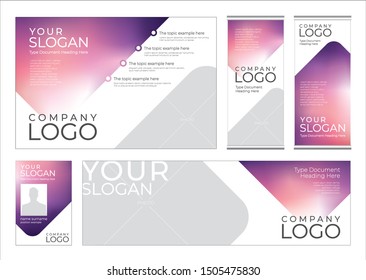 Gradient purple elements of infographics for presentations templates. Vector design layout for banners, presentations, flyers, poster and  roll-up displays.
