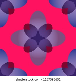 Gradient purple flower graphic on pink background. This pattern can be used for textile, carpet, wallpaper, curtain, monitor wallpaper, banner and etc.