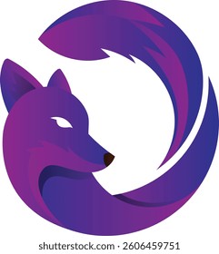 Gradient Purple Fox Emblem Modern and Minimalist