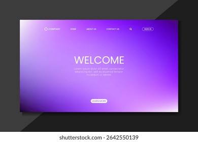 Gradient Purple Landing Page – minimalist Website Homepage UI Design