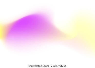 Gradient purple neon light, blur yellow, pink wave form, iridescent smooth holographic brush stroke isolated motion element, transparent background. Dream glow abstract dynamic watercolor shape.